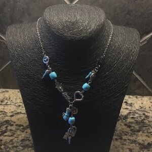 Elegant Just Cavilli  Blue Beaded Necklace